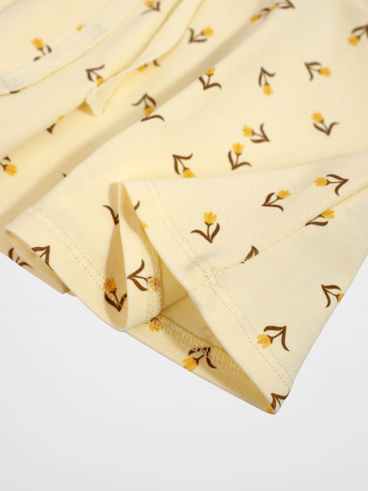 Butter Yellow Tulip 6 Panel Skirt, tulip-print fabric for girls by Adee