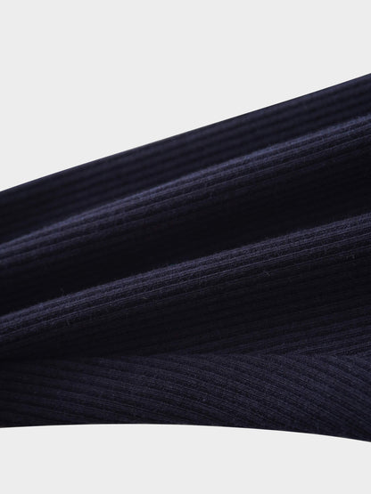 Ribbed navy blue leggings texture