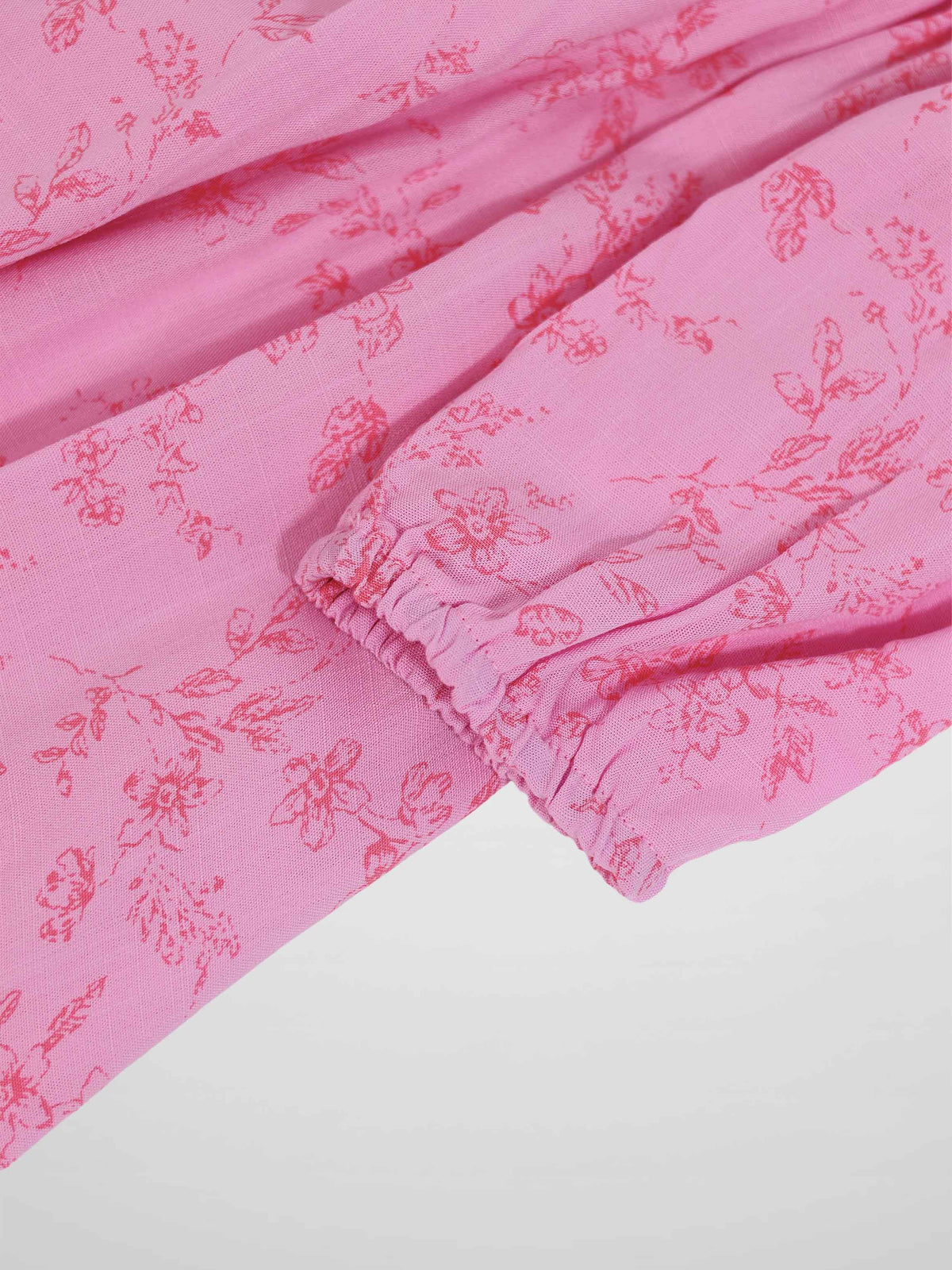 Pink Flower Dress - 3/4 Sleeve; Adee girls dressy apparel with floral print