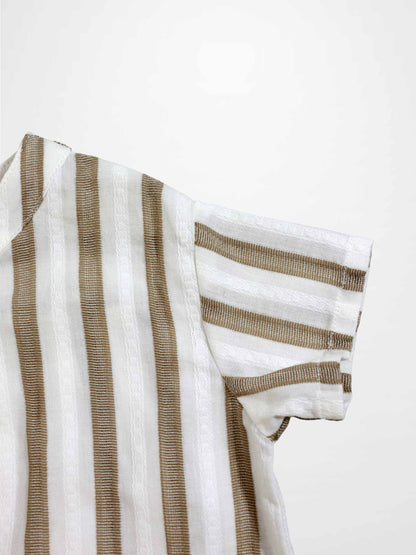 Tan and White Striped Shirt by Adee, boys dressy top