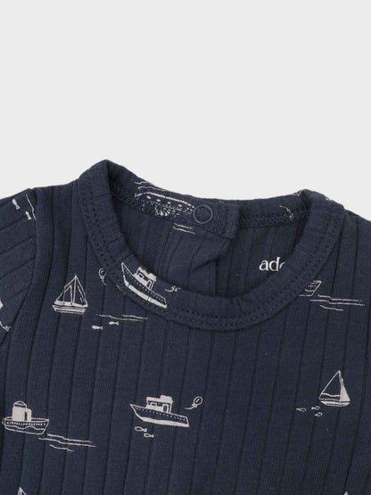 Blue Sail Boat Stretchy &amp; Beanie