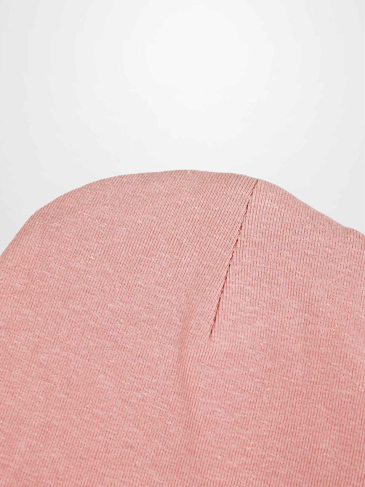 Pink Bow Beanie with Lace, knit girls hat with seam detail