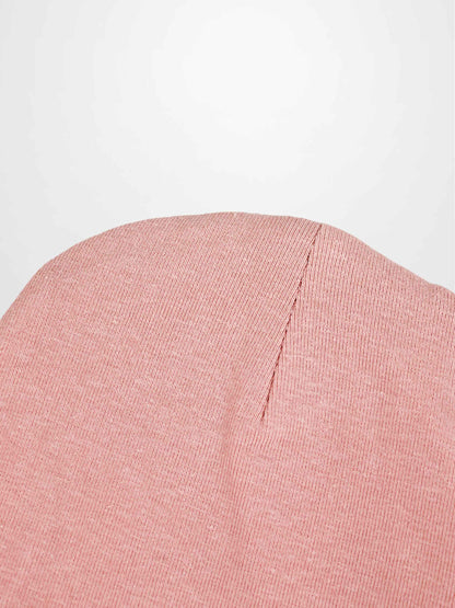Pink Bow Beanie with Lace, knit girls hat with seam detail