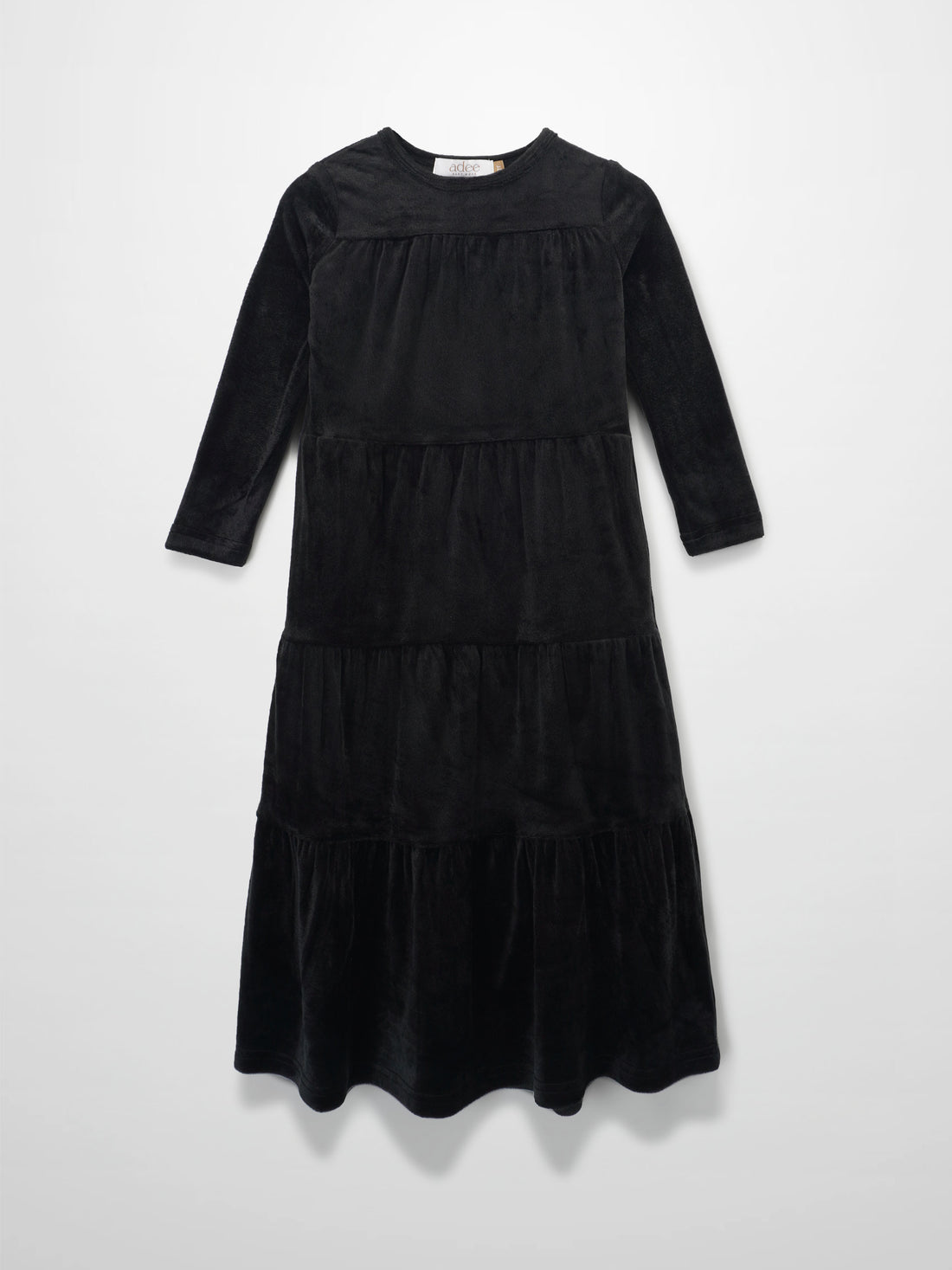 Tiered Velour Robe - Black