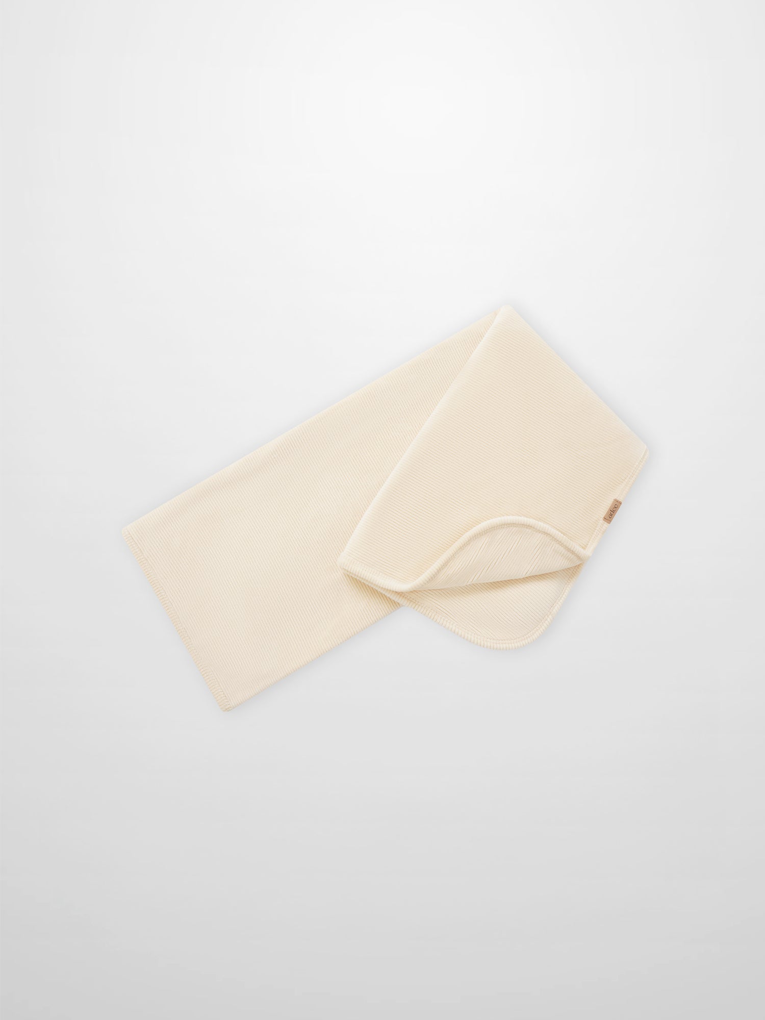Embroidered Anchor Blanket swaddle by Adee in light beige ribbed fabric