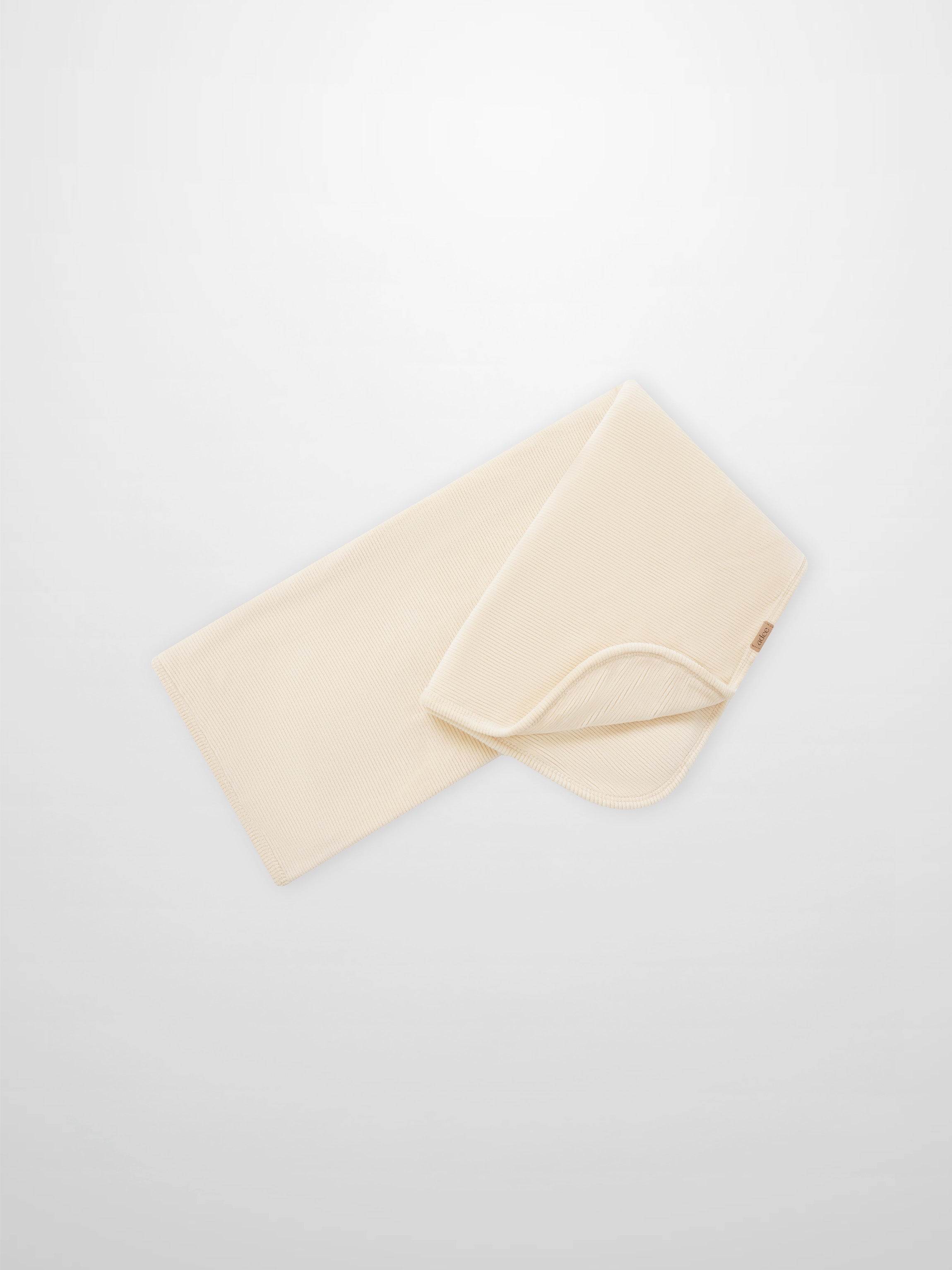 Embroidered Anchor Blanket swaddle by Adee in light beige ribbed fabric