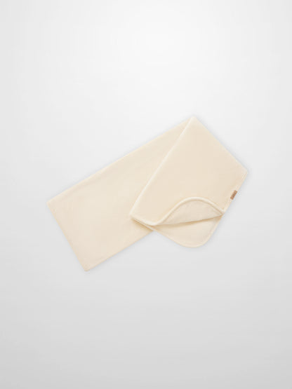 Embroidered Anchor Blanket swaddle by Adee in light beige ribbed fabric