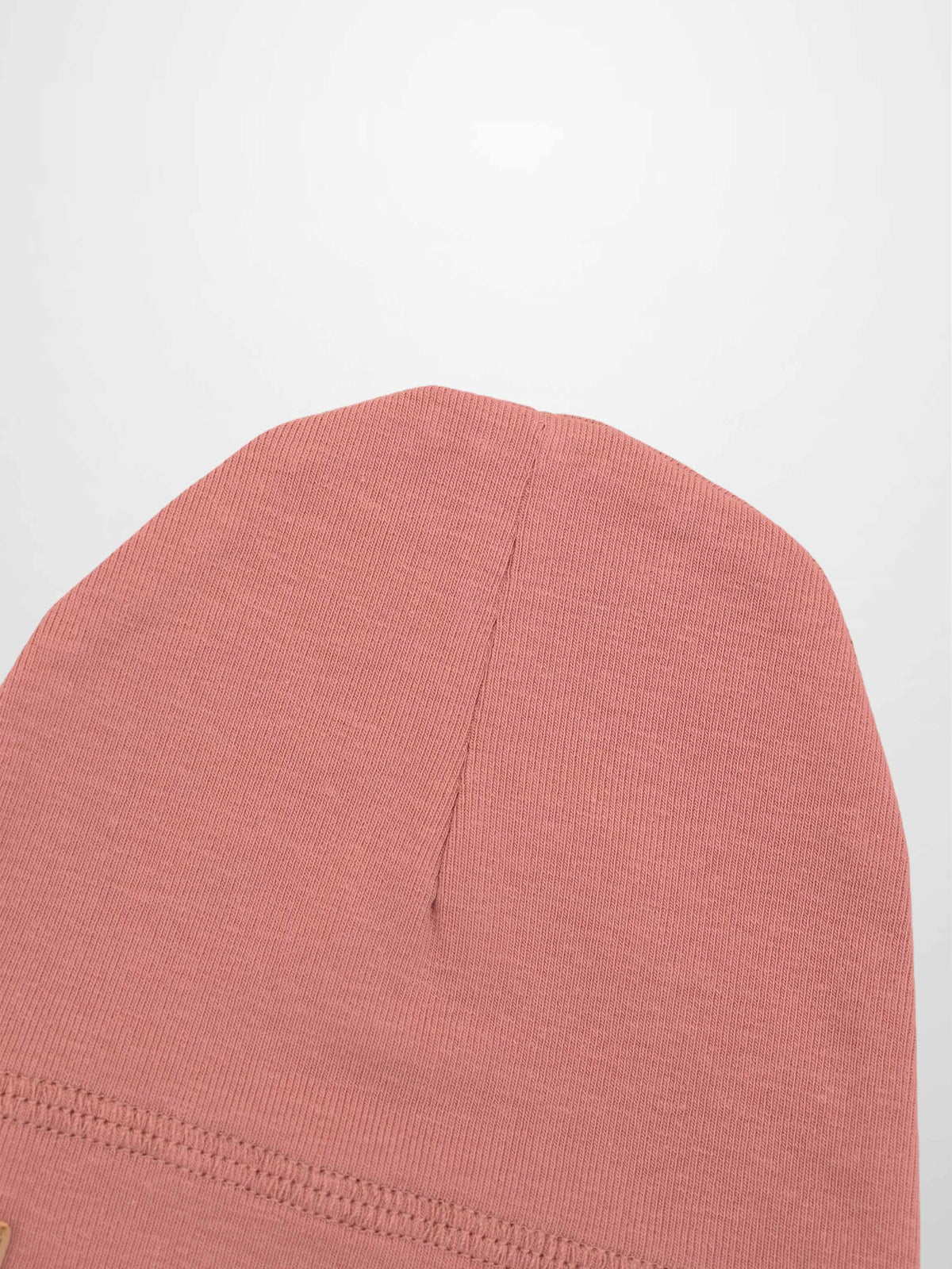 Cherry Frame Hat for girls in muted pink knit fabric by Adee