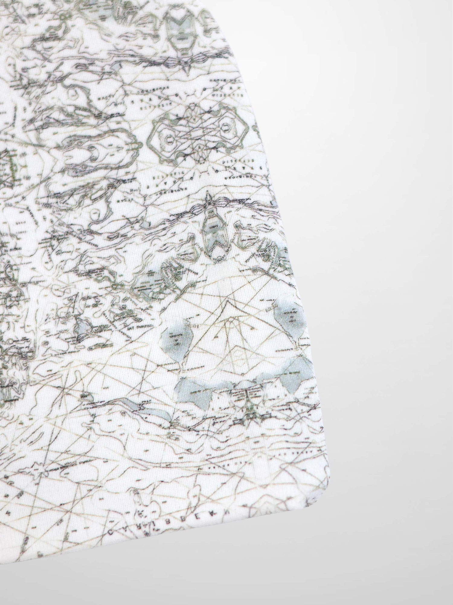 Map Beanie for boys, off-white fabric with map print by Adee