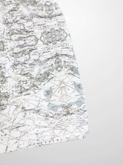 Map Beanie for boys, off-white fabric with map print by Adee