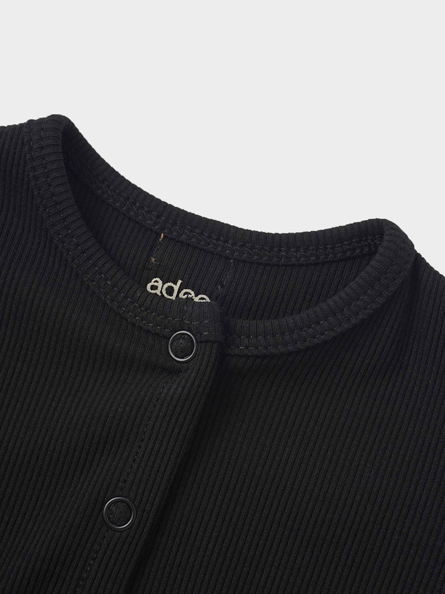 Thin Ribbed Cardigan - Black