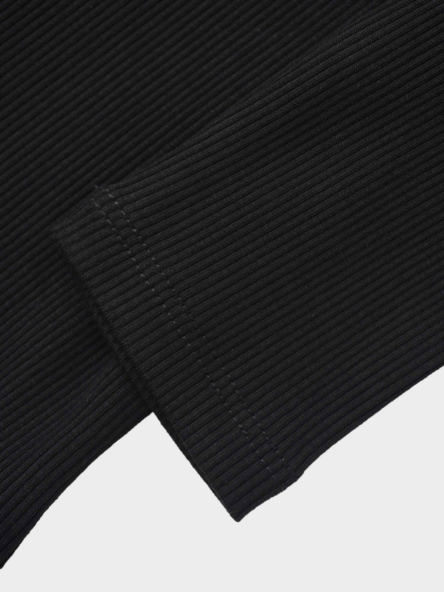 Thin Ribbed Cardigan - Black