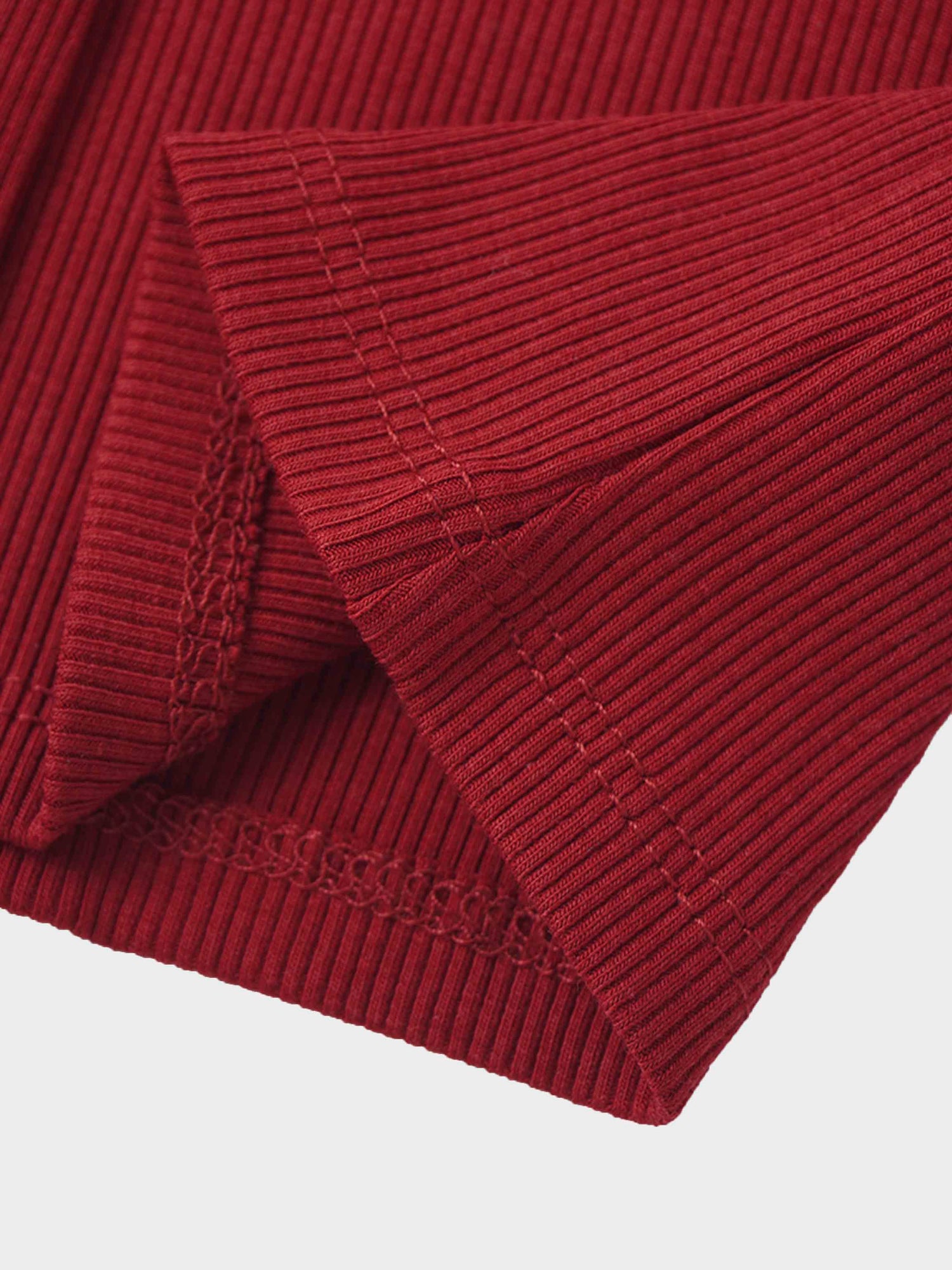 Thin Ribbed Cardigan - Burgundy