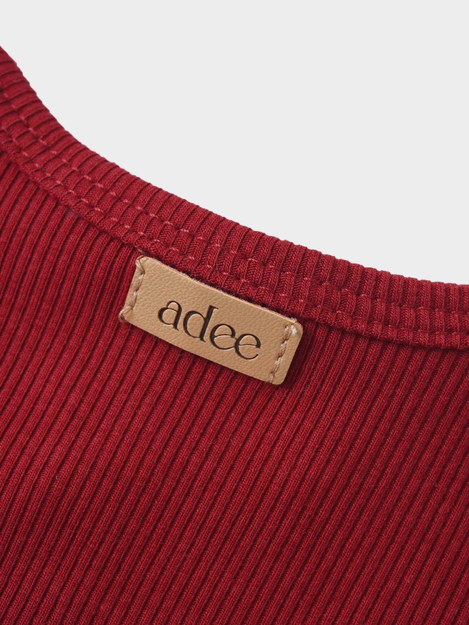Thin Ribbed Cardigan - Burgundy