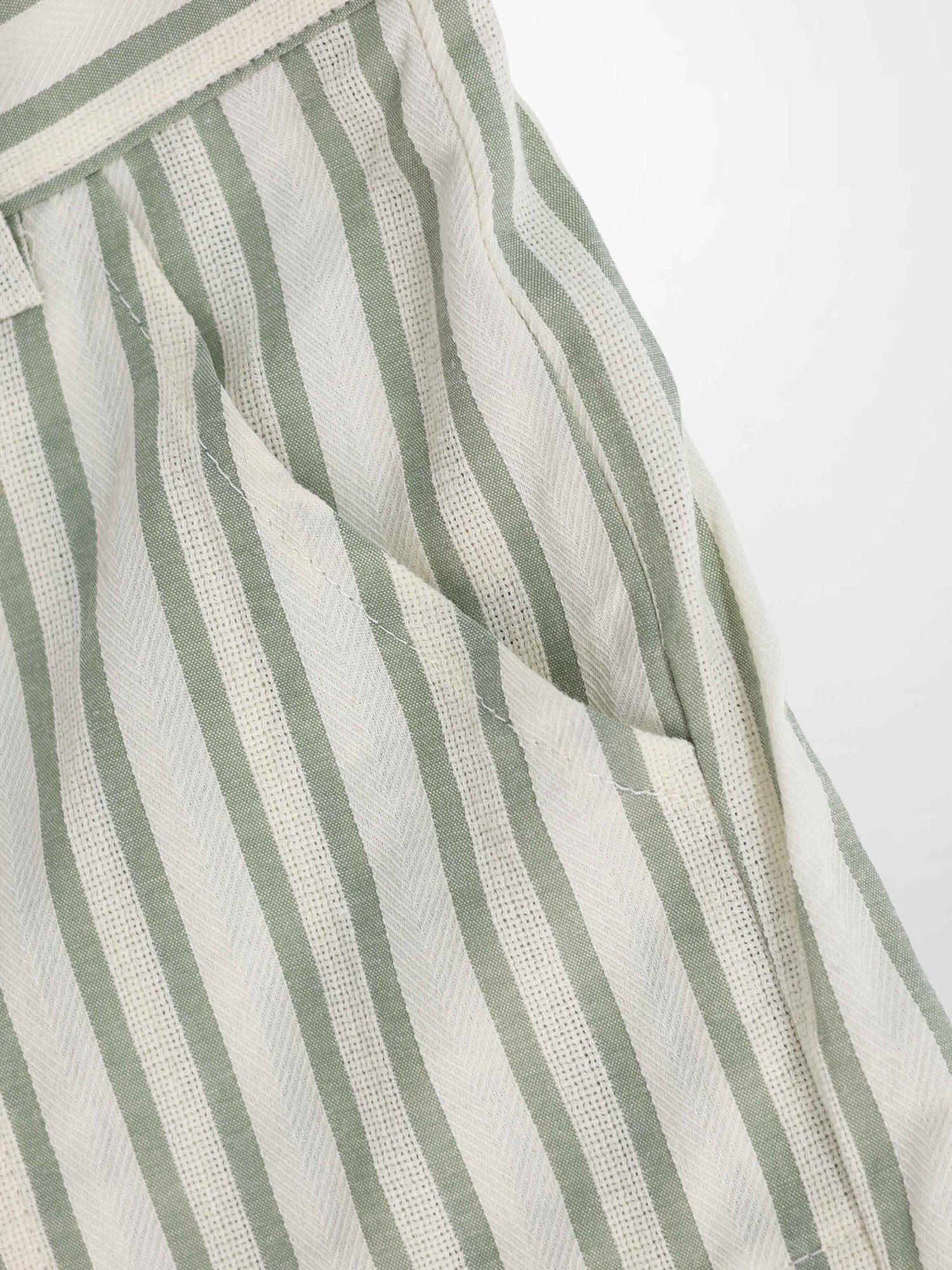 Green striped denim shorts for boys by Adee, dressy style