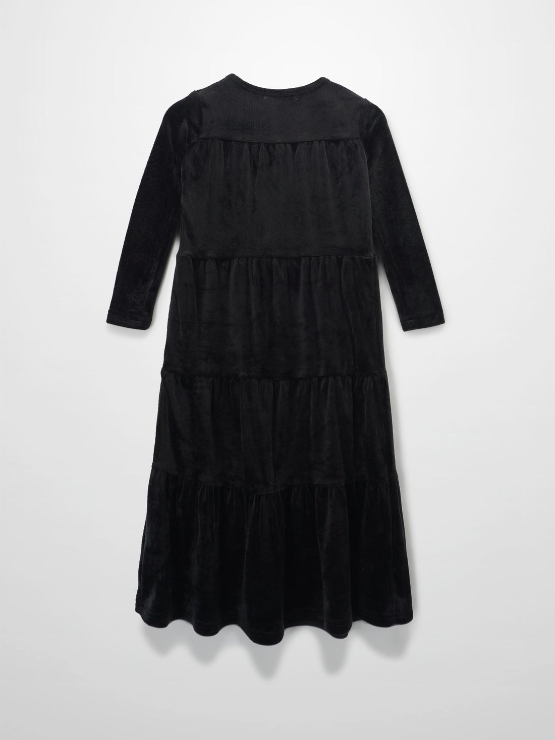 Tiered Velour Robe - Black
