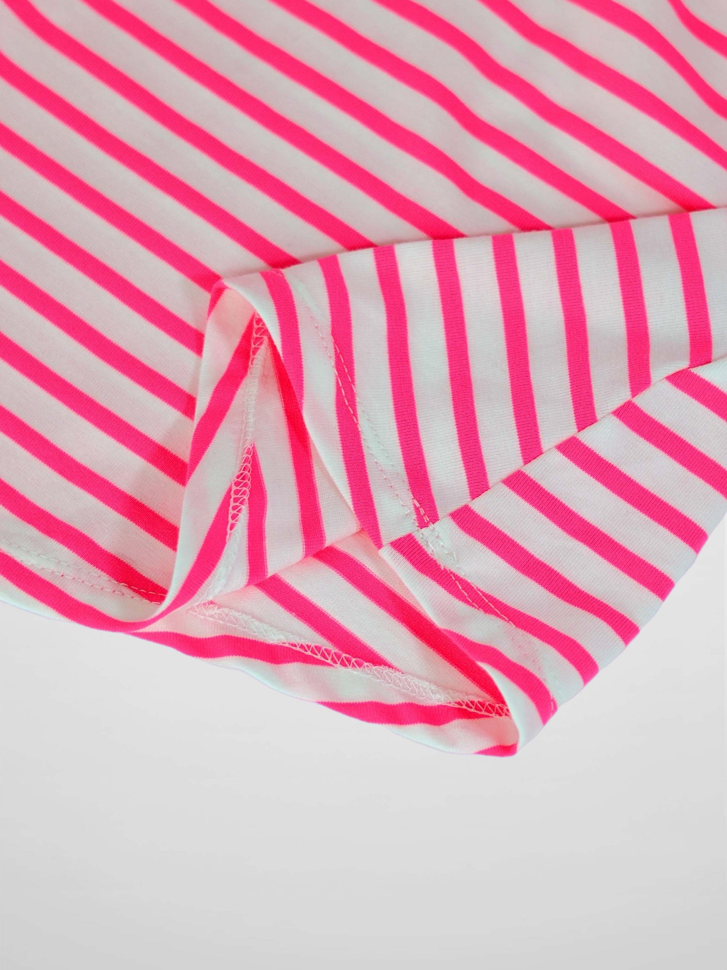 Neon pink striped short-sleeve dress for girls by Adee