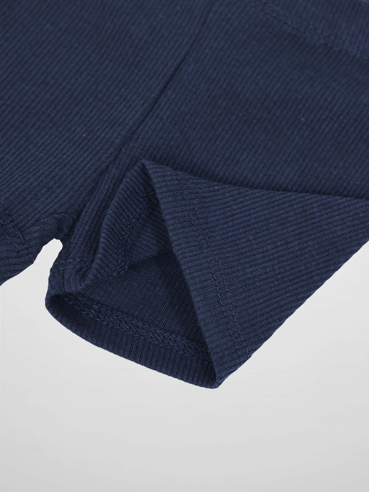 Biker shorts navy ribbed knit fabric, unisex basics