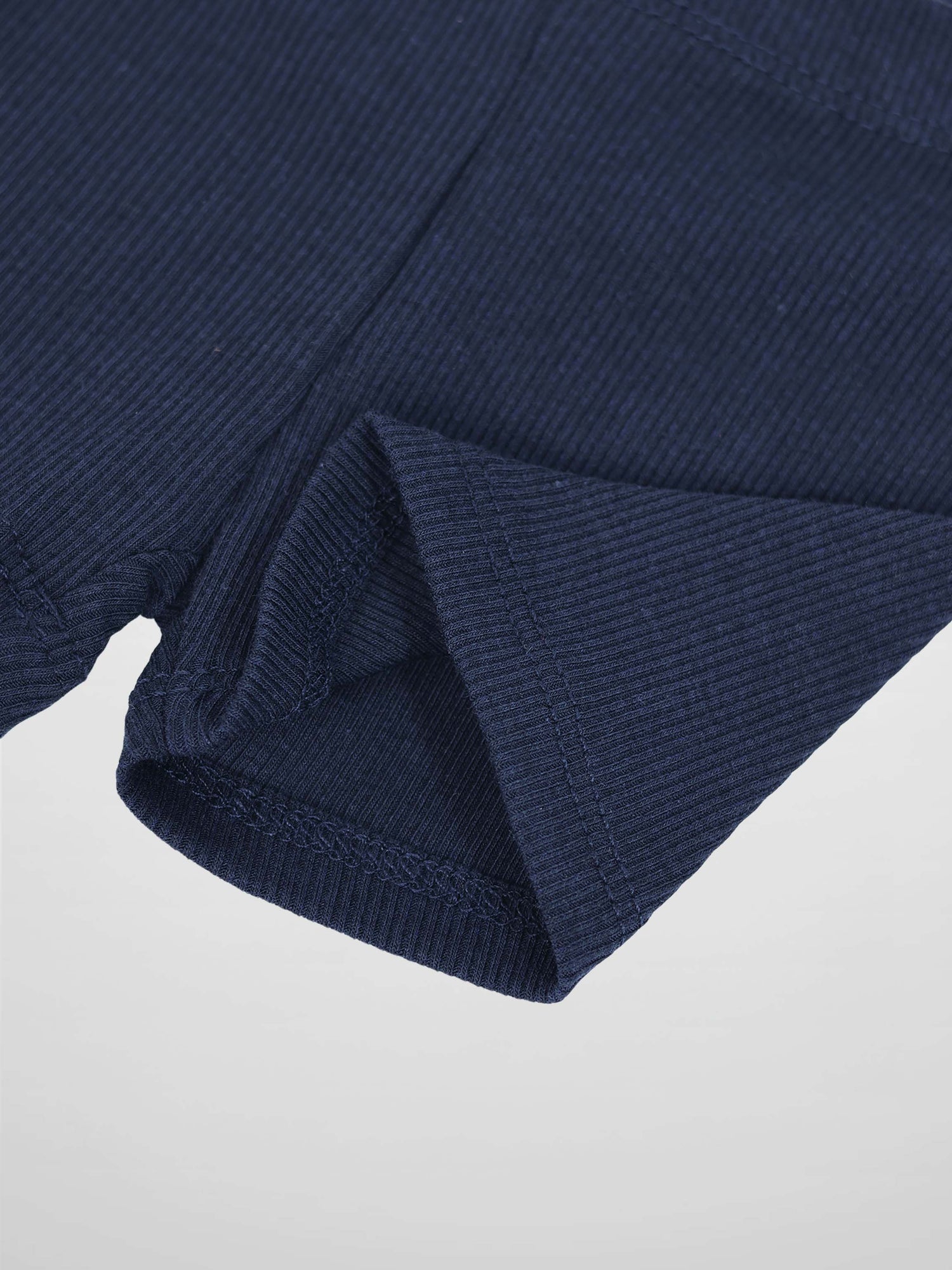 Biker shorts navy ribbed knit fabric, unisex basics
