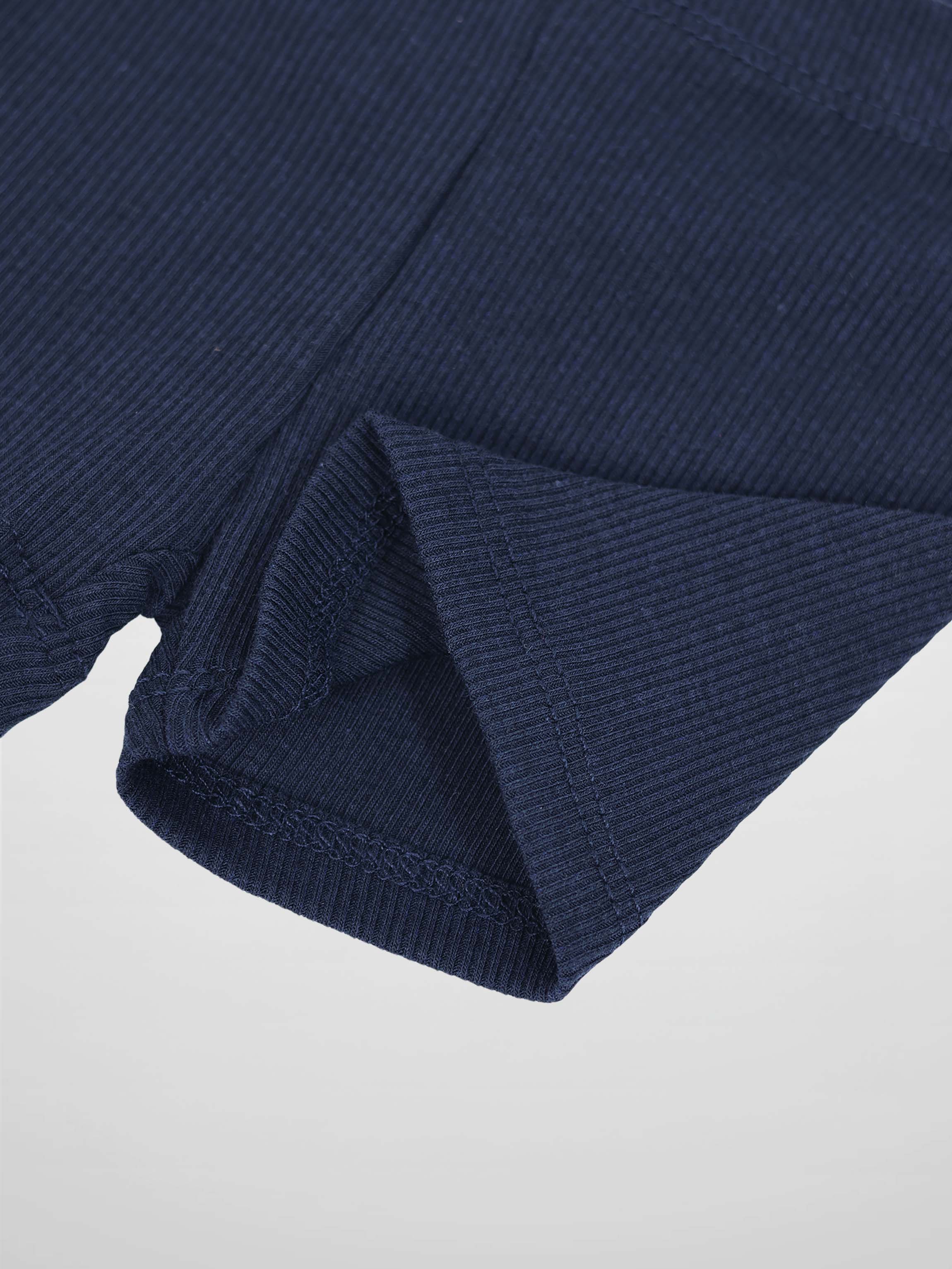 Biker shorts navy ribbed knit fabric, unisex basics