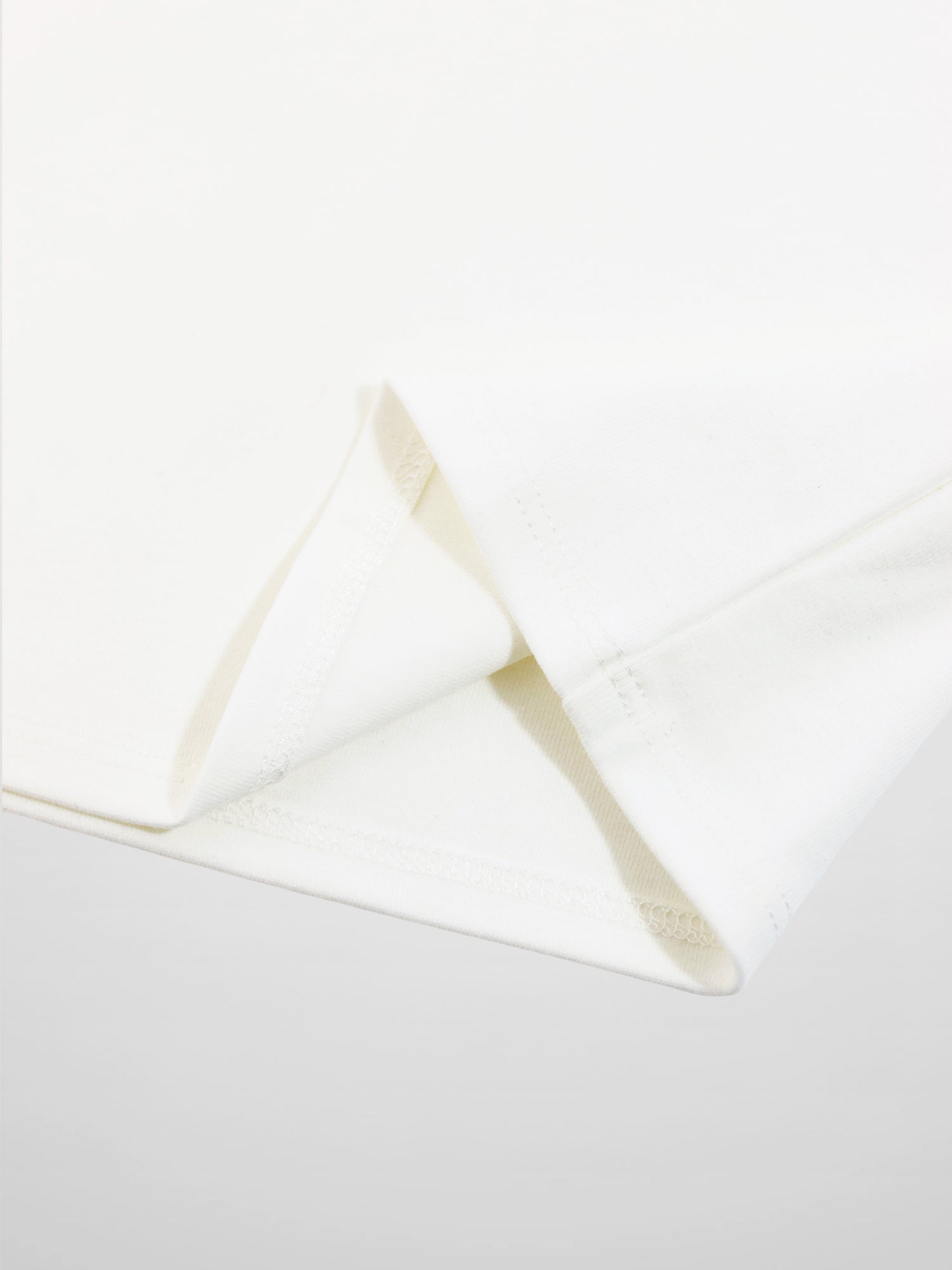 Embroidered Anchor Boxy Short Sleeve T-Shirt for boys by Adee, white fabric close-up of sleeve hem