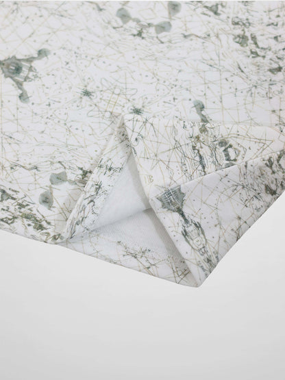 Off-white Map T-shirt with sage green vintage map lines, compass markers, and lightweight breathable fabric.