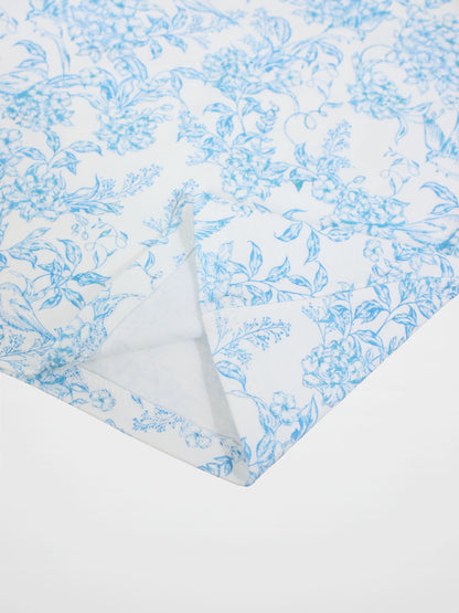 Blue Flowered  3/4 Sleeve T-shirt