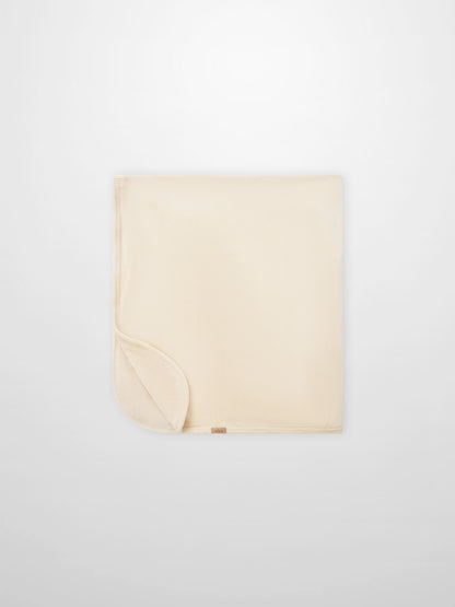 Embroidered Anchor Blanket by Adee; beige ribbed boys swaddle blanket with anchor motif.