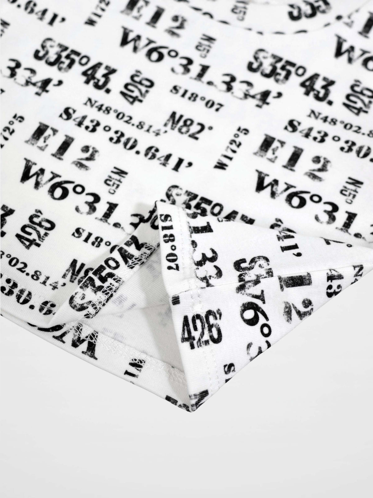 Number Print T-shirt for boys by Adee, white with black coordinate-style numbers.