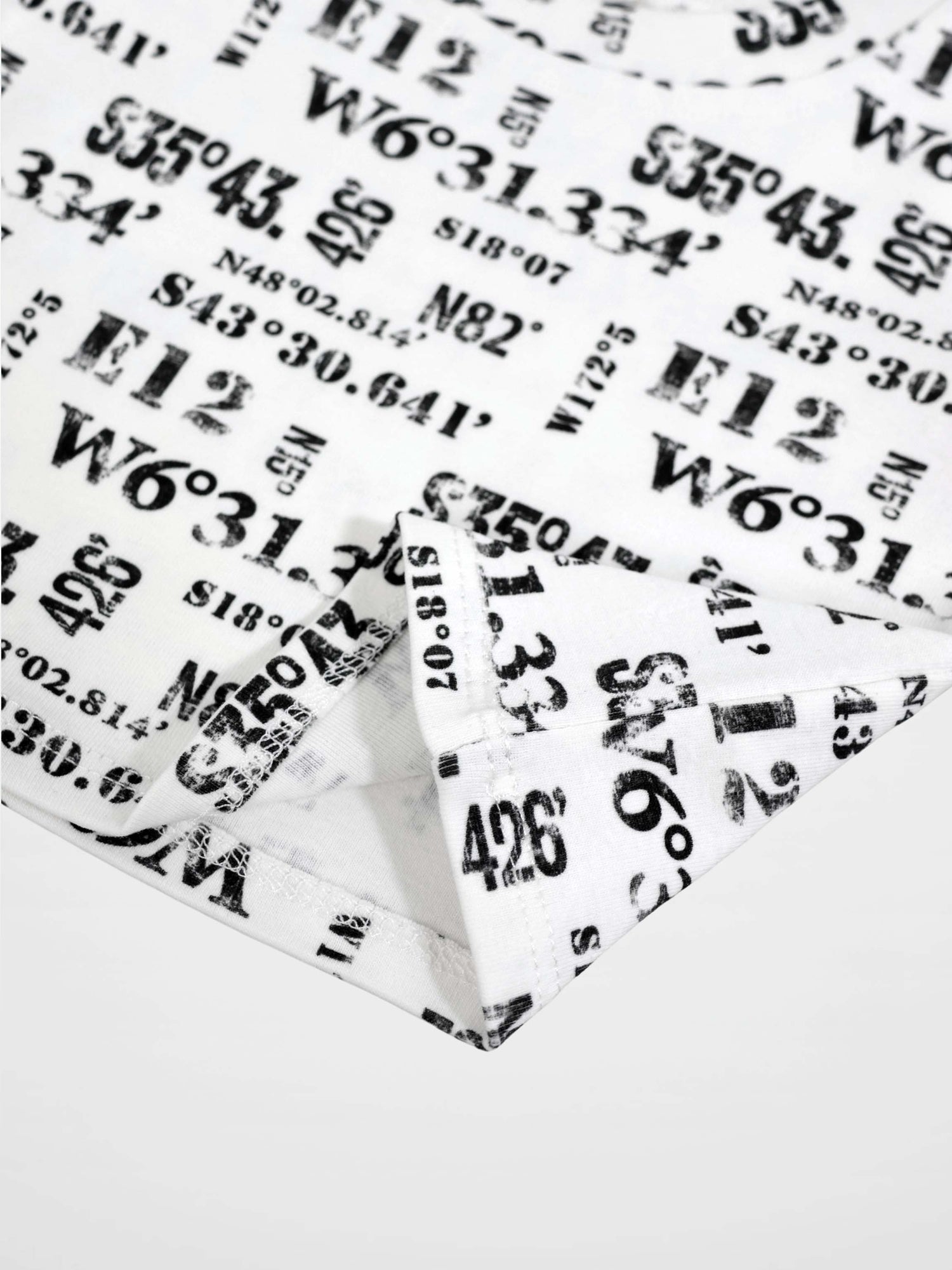 Number Print T-shirt for boys by Adee, white with black coordinate-style numbers.