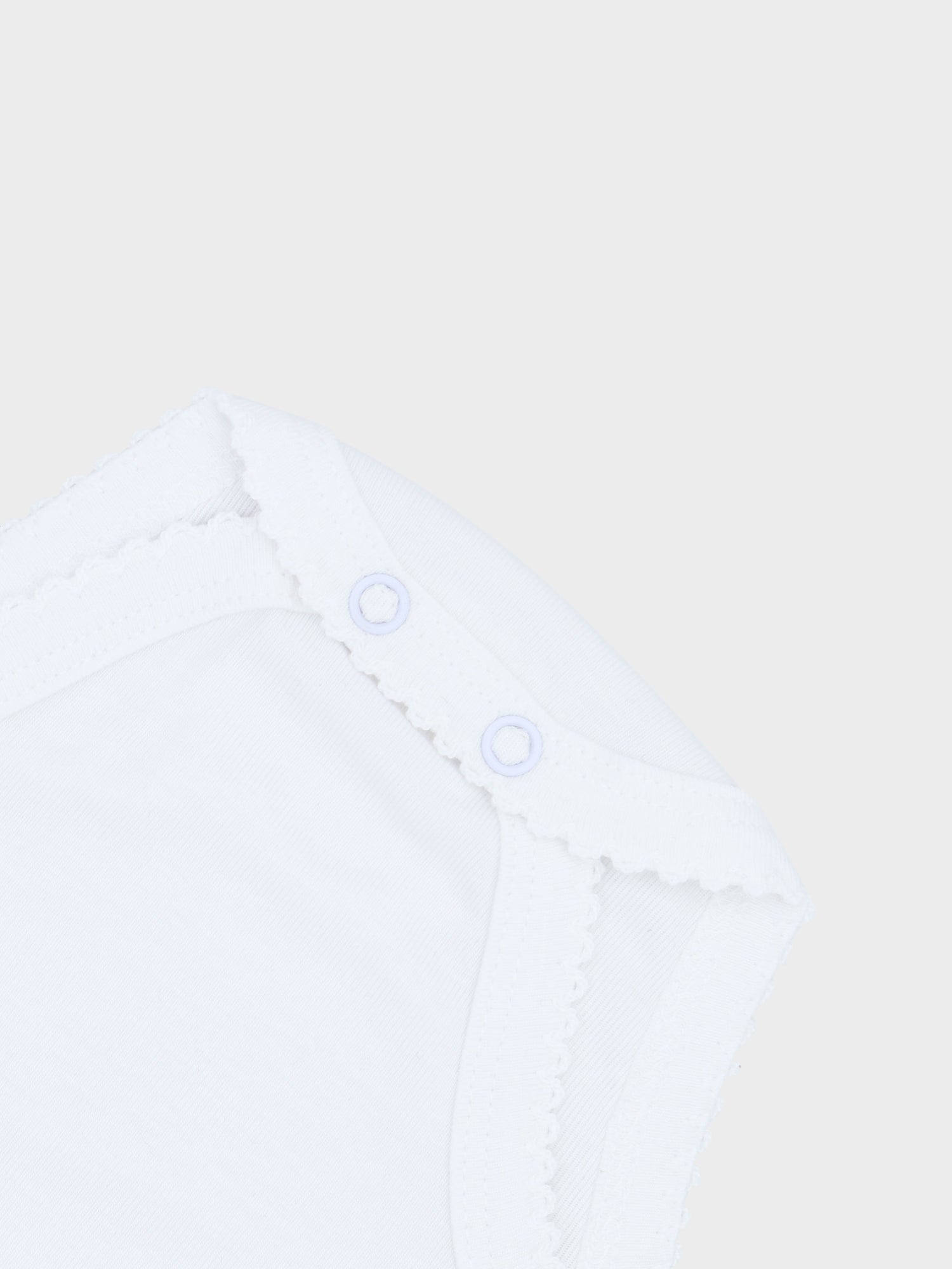 Ribbed undershirt lace detail, baby bodysuit.