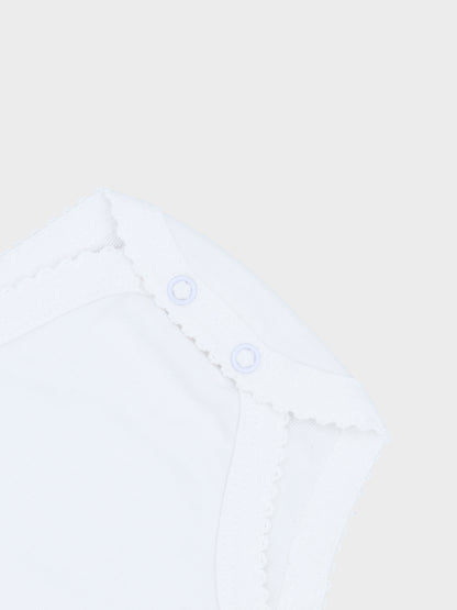 Ribbed undershirt lace detail, baby bodysuit.
