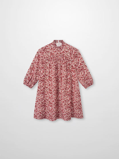 Red Flower Dress by Adee for girls; dressy, red floral print, long-sleeve style