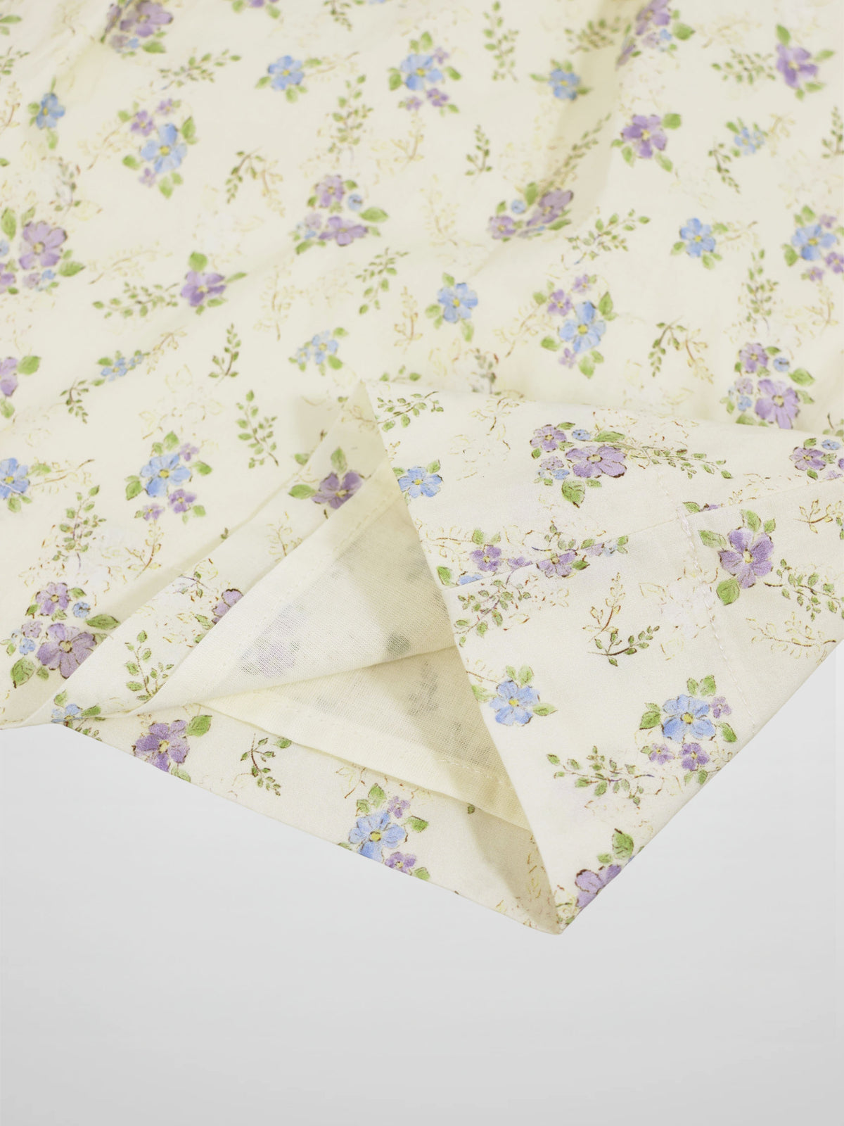 Ivory Flower Dress Sleeveless for girls, dressy floral print with purple and blue flowers