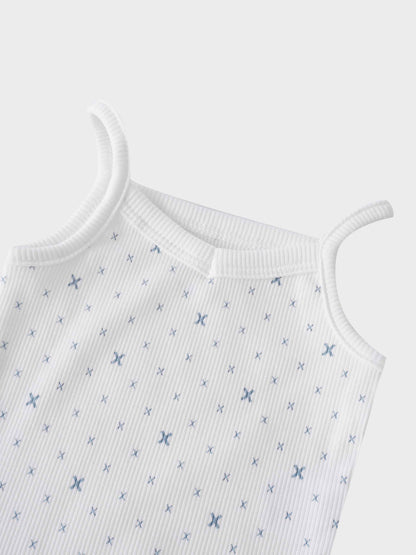 Light blue diamond pattern bodysuit