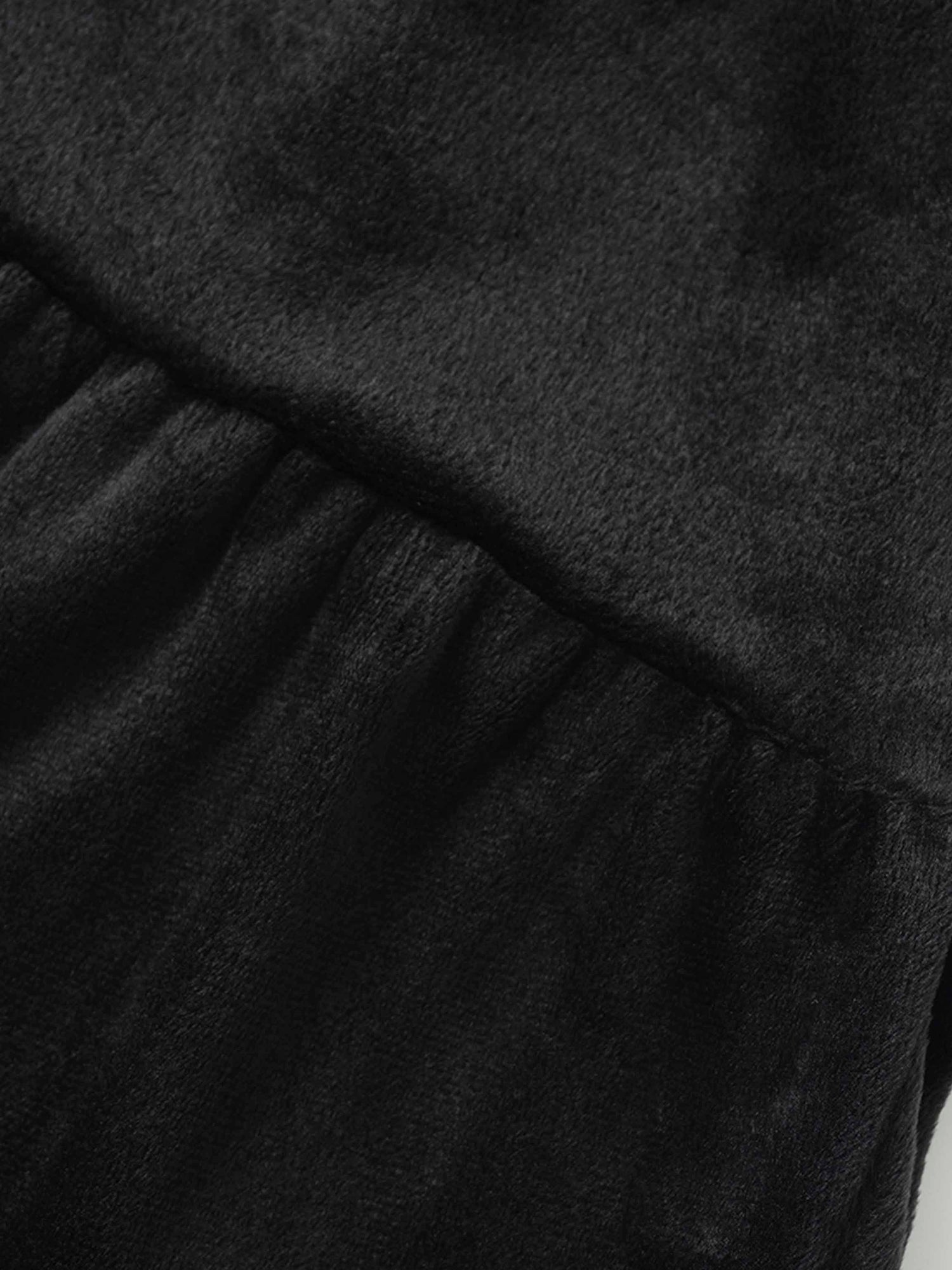 Tiered Velour Robe - Black