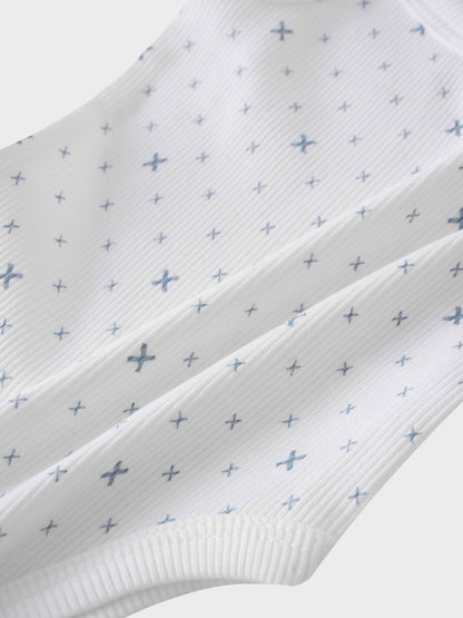 Light blue diamond pattern bodysuit