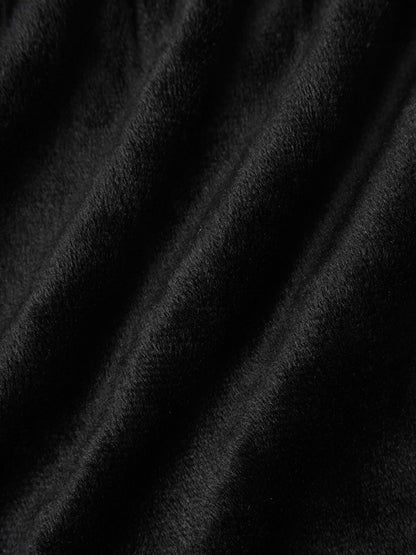 Tiered Velour Robe - Black