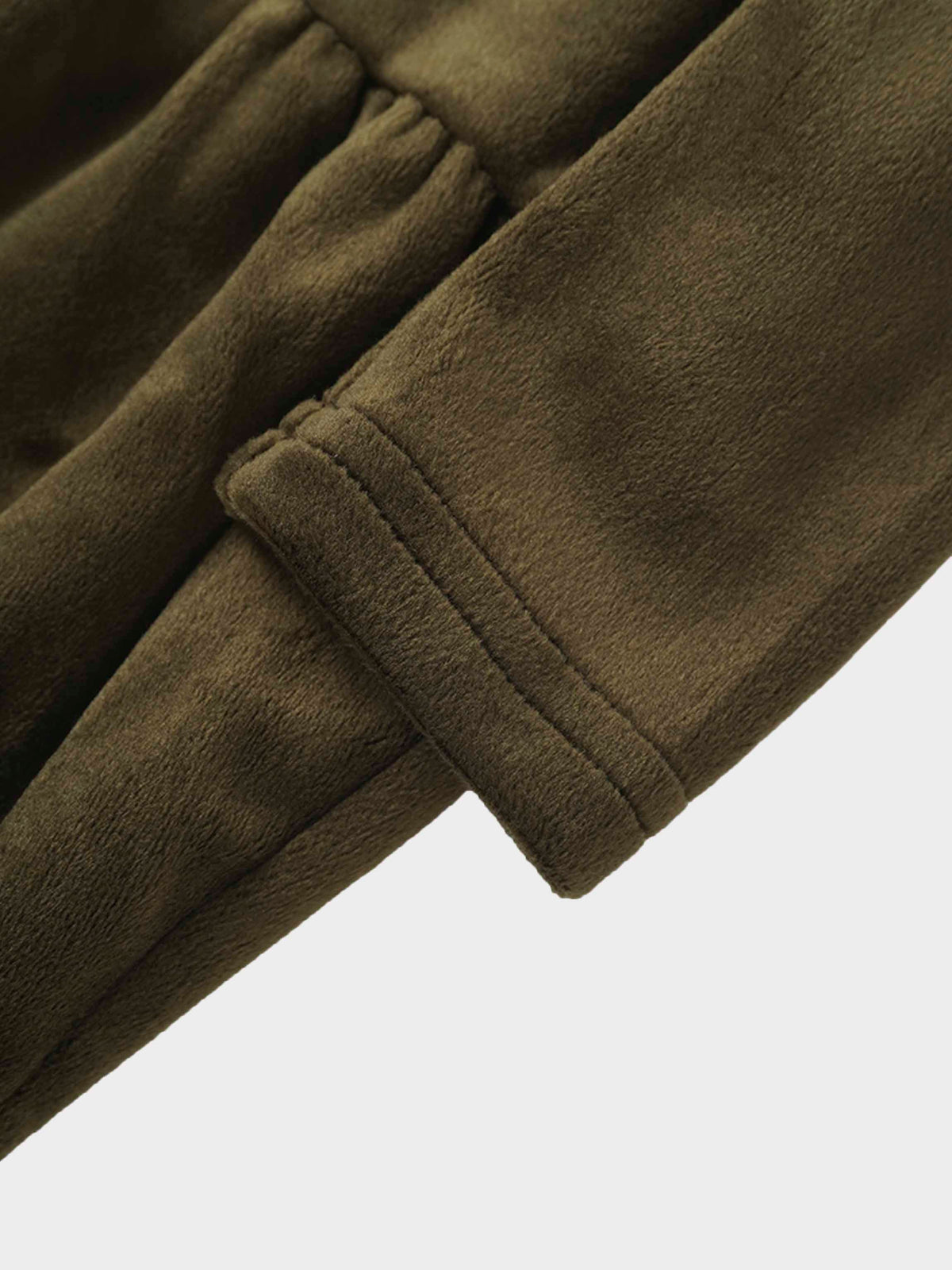 Tiered Velour Robe Hunter Green sleeve cuff detail in plush velour.