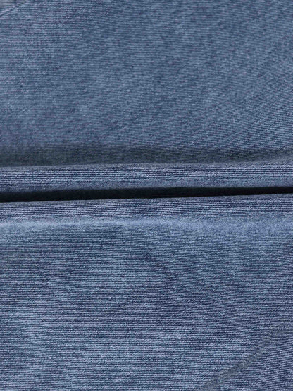 Blue denim button-down shirt for boys; casual denim fabric