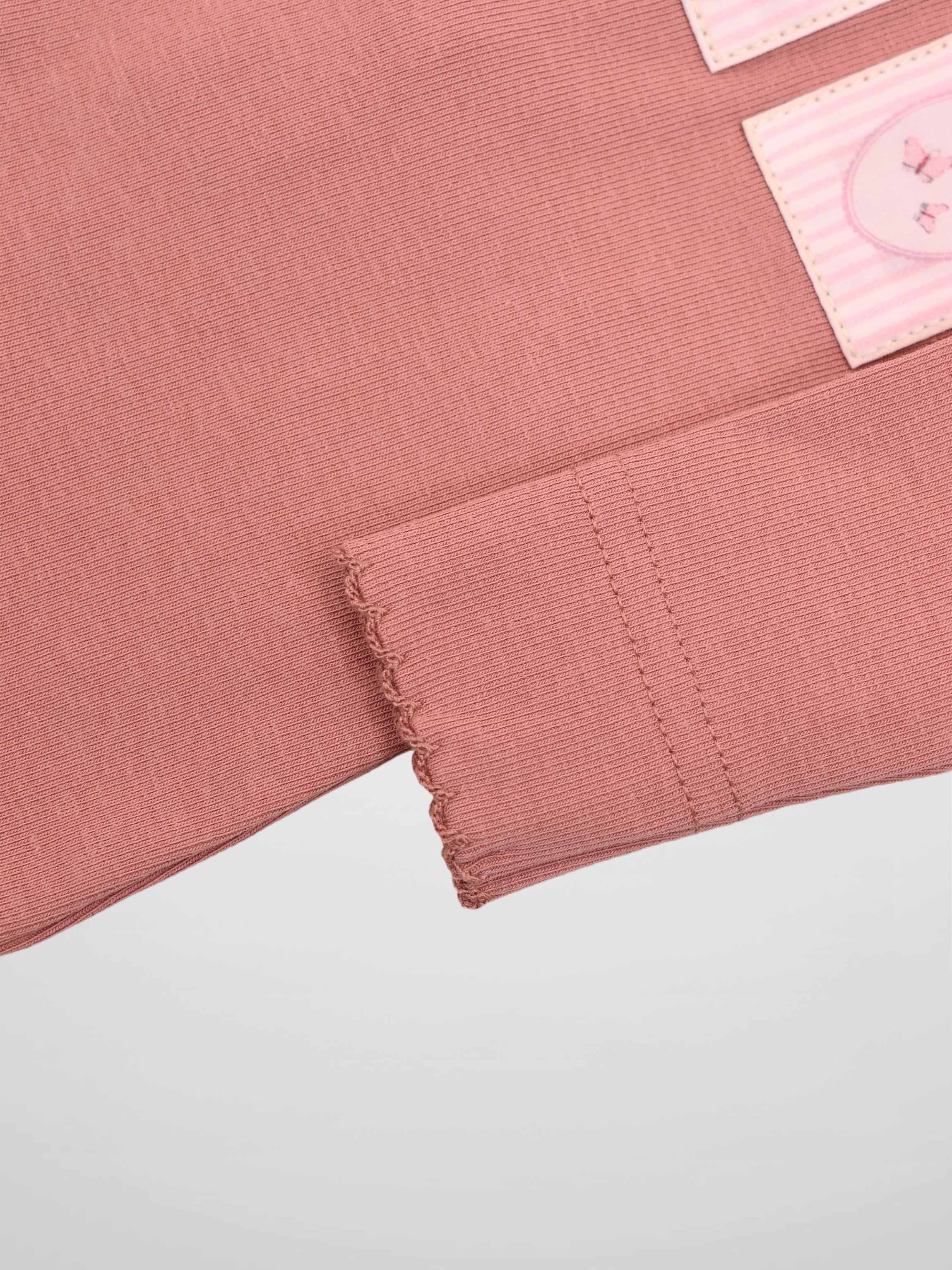 Cherry Frame Stretchy jumpsuit for girls in muted pink by Adee