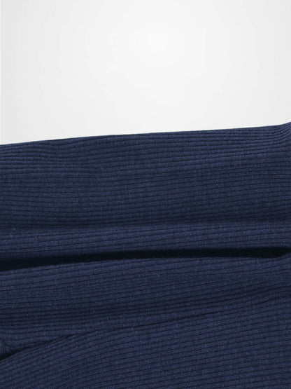 Biker shorts navy thin ribbed fabric, unisex basics