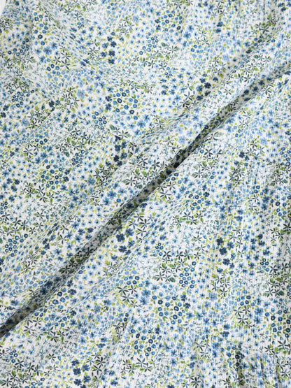 Blue Floral Robe - 3/4 Sleeves