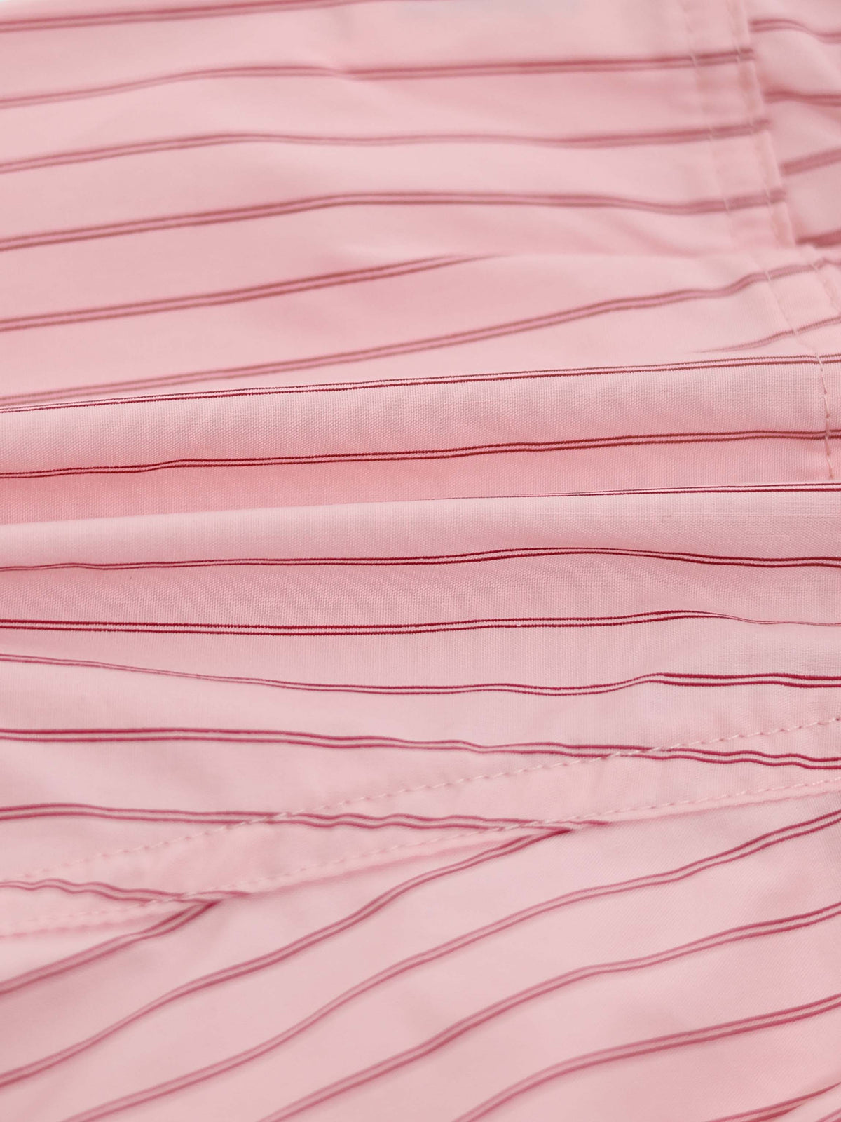 Striped cotton girls skirt, pink with thin red stripes, Adee