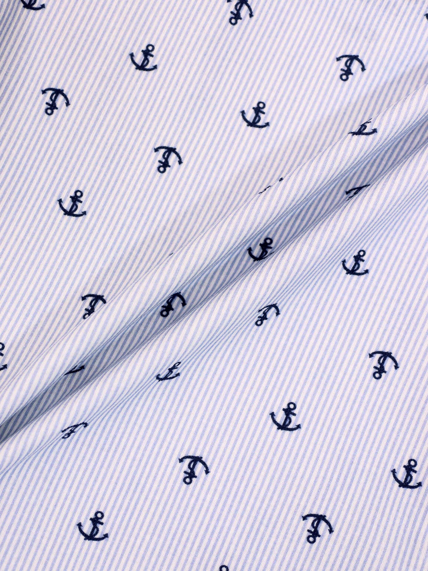 Anchor Set - Blue; Adee little boys apparel in light blue and white stripes with navy anchors.