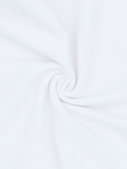 Soft white fabric for baby bodysuit.