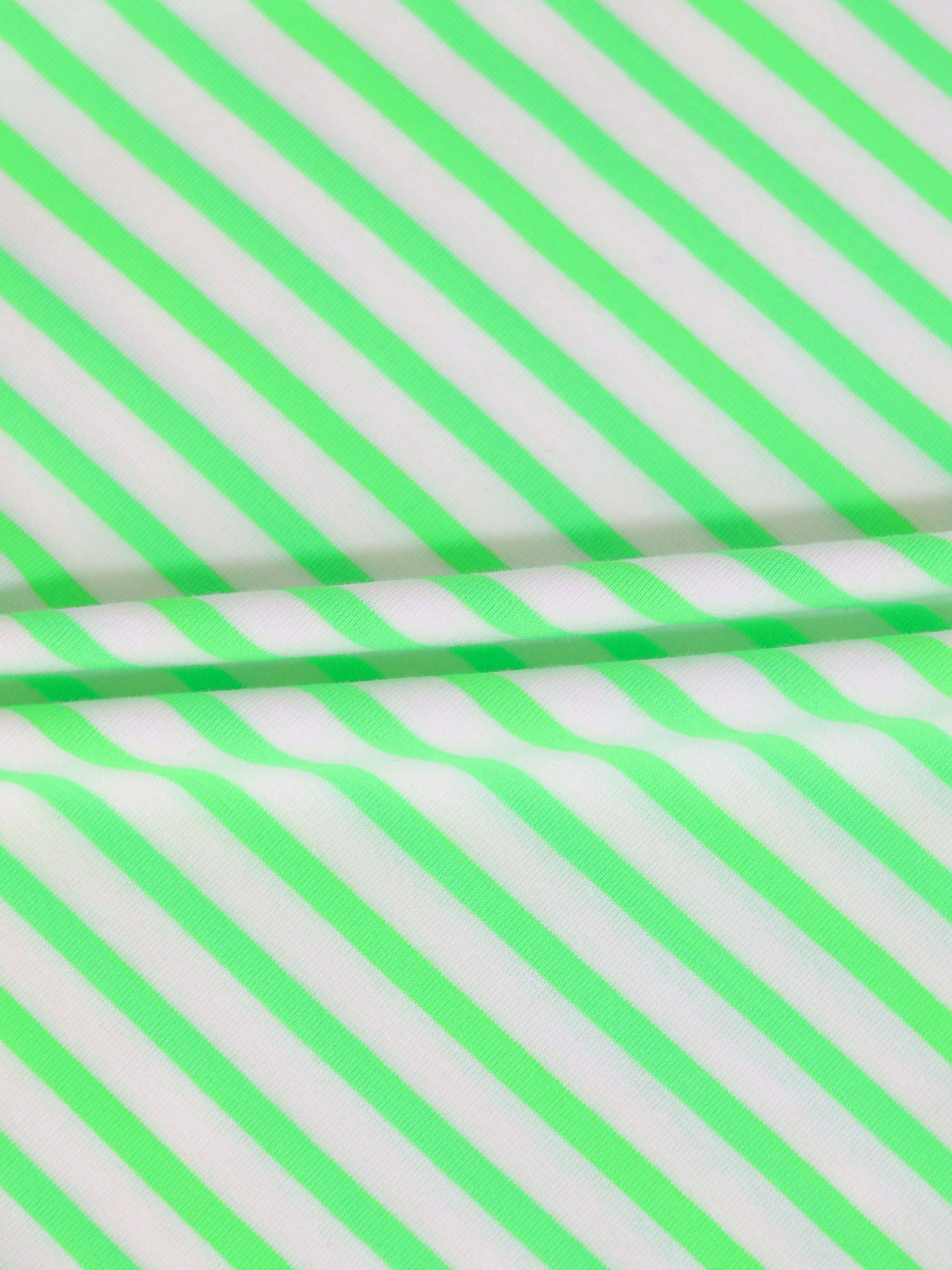 Neon Green Striped Boxy T-shirt  - Short Sleeve