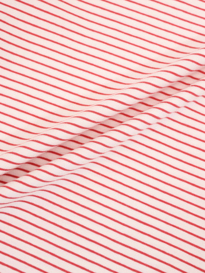 Pink Striped 3/4 Sleeve T-Shirt