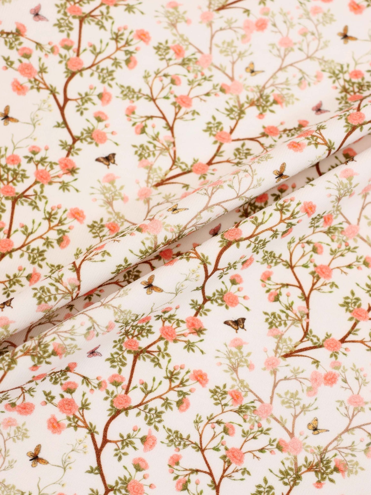 Spring Floral Short Sleeve T-Shirt by Adee for girls, pink flowers with green leaves on white background