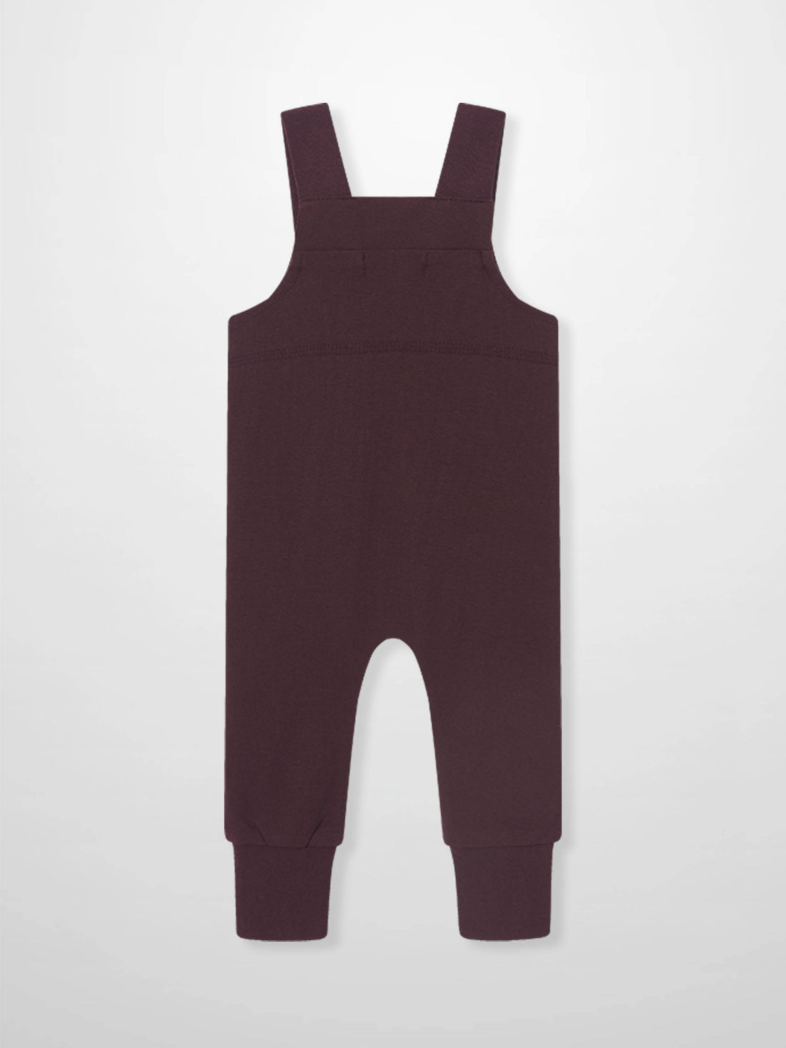 Non Ribbed Burgundy Overalls for unisex by Adee, with wide shoulder straps